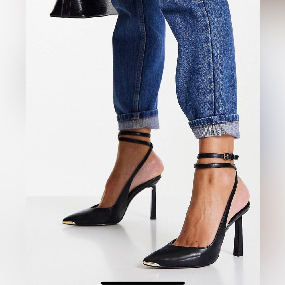 Aldo Isabela ankle strap heeled shoes in black